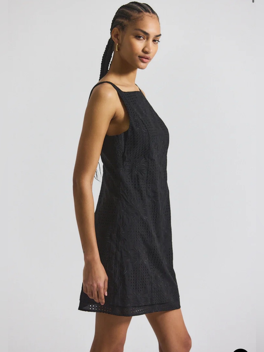 NWT Derek Lam 10 Crosby Saige Garden Tile Eyelet Mini Dress Black- Size 12